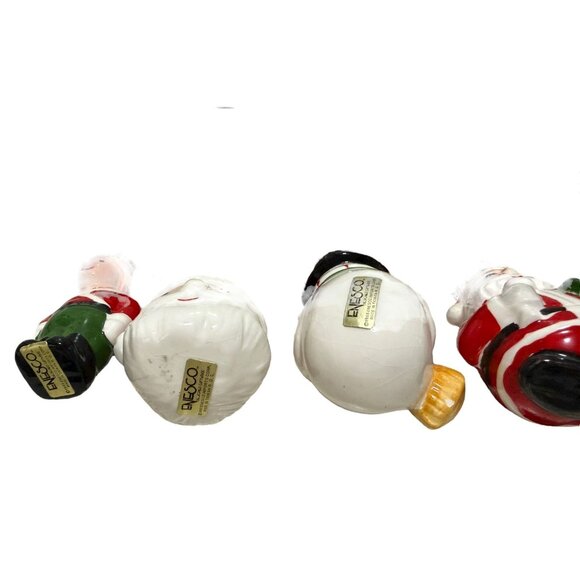 Vintage Enesco Christmas Ornament Set of 4 Snowman Santa Soldier Holiday Decor - Picture 3 of 7